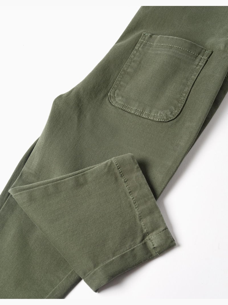 Peto de sarga con bolsillos cargo Verde oscuro - Kiabi