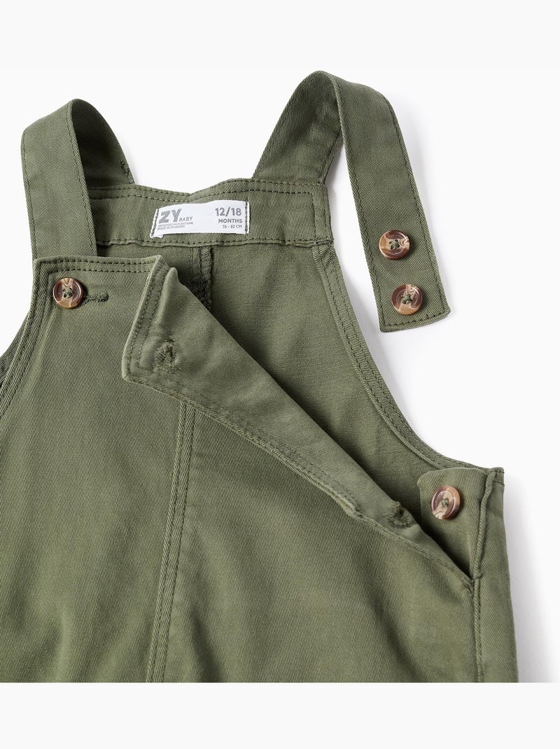 Peto de sarga con bolsillos cargo Verde oscuro - Kiabi