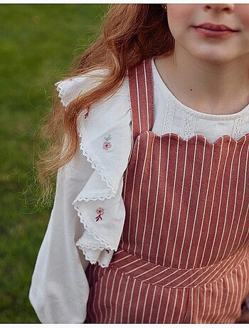 Peto de sarga de algodón a rayas