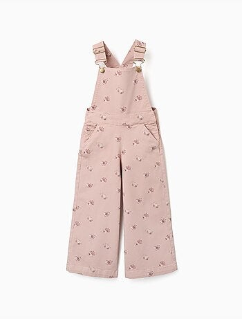 Peto de sarga de pierna ancha con estampado floral