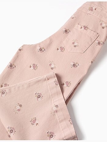 Peto de sarga de pierna ancha con estampado floral
