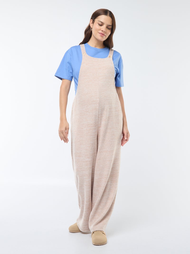 Peto de terciopelo suave de premamá beige - Kiabi