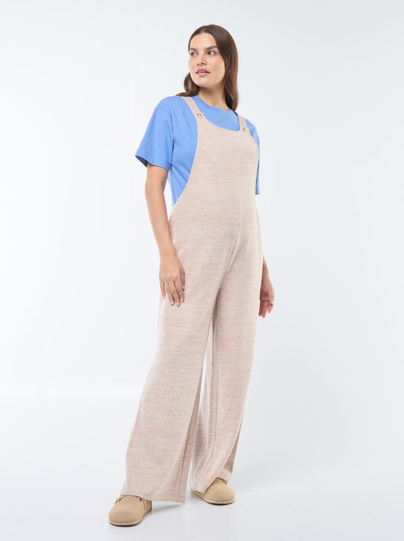 Peto de terciopelo suave de premamá beige - Kiabi