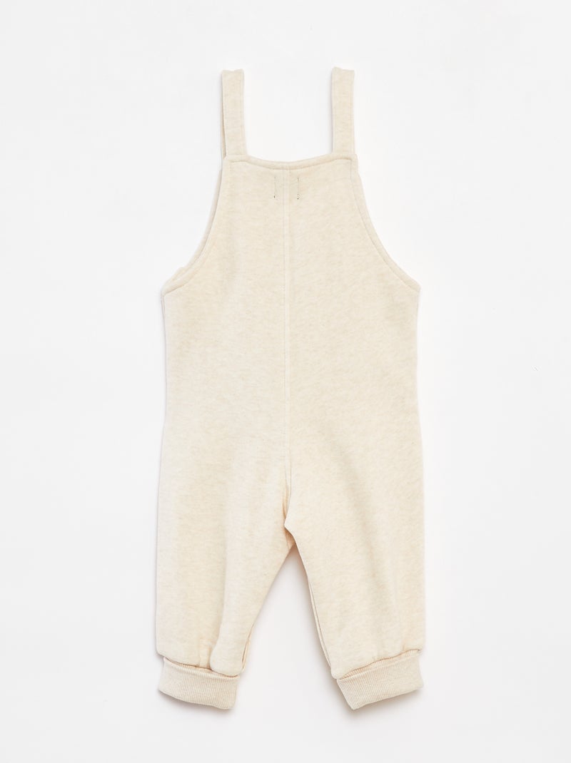 Peto largo de chándal con tirantes ajustables Beige - Kiabi