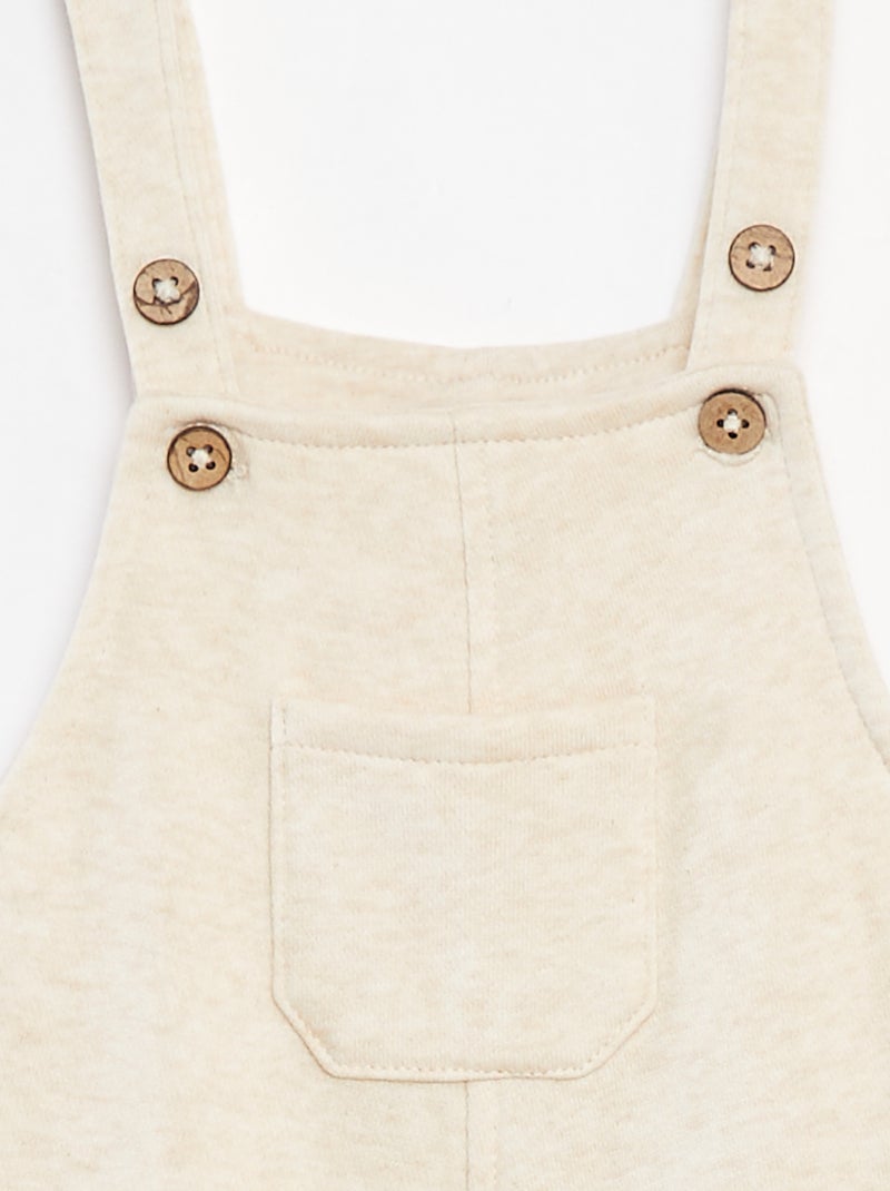 Peto largo de chándal con tirantes ajustables Beige - Kiabi