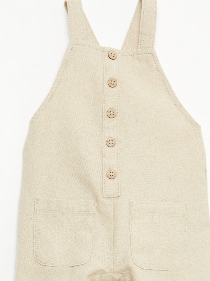 Peto largo de lino mezclado Beige - Kiabi