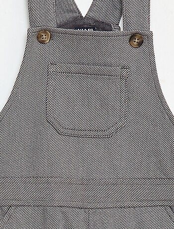 Peto largo de twill con bolsillo en el pecho