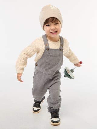 Peto largo de twill con bolsillo en el pecho