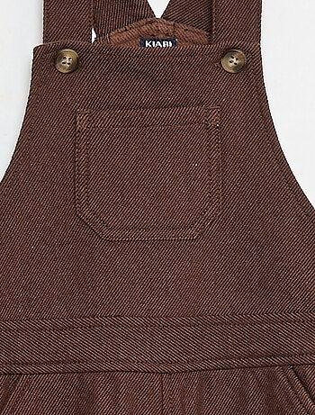 Peto largo de twill con bolsillo en el pecho