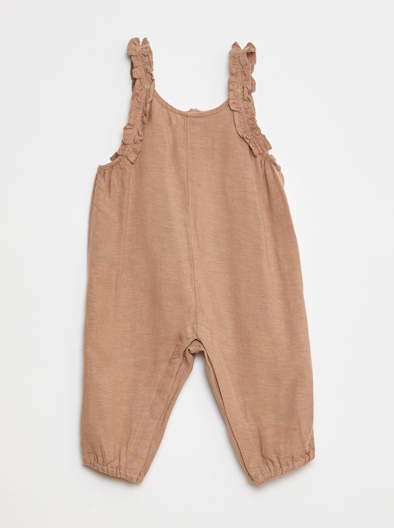 Peto ligero con tirantes con volantes Marron - Kiabi