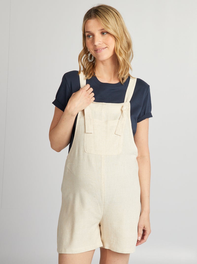Peto premamá de mezcla de lino BEIGE - Kiabi