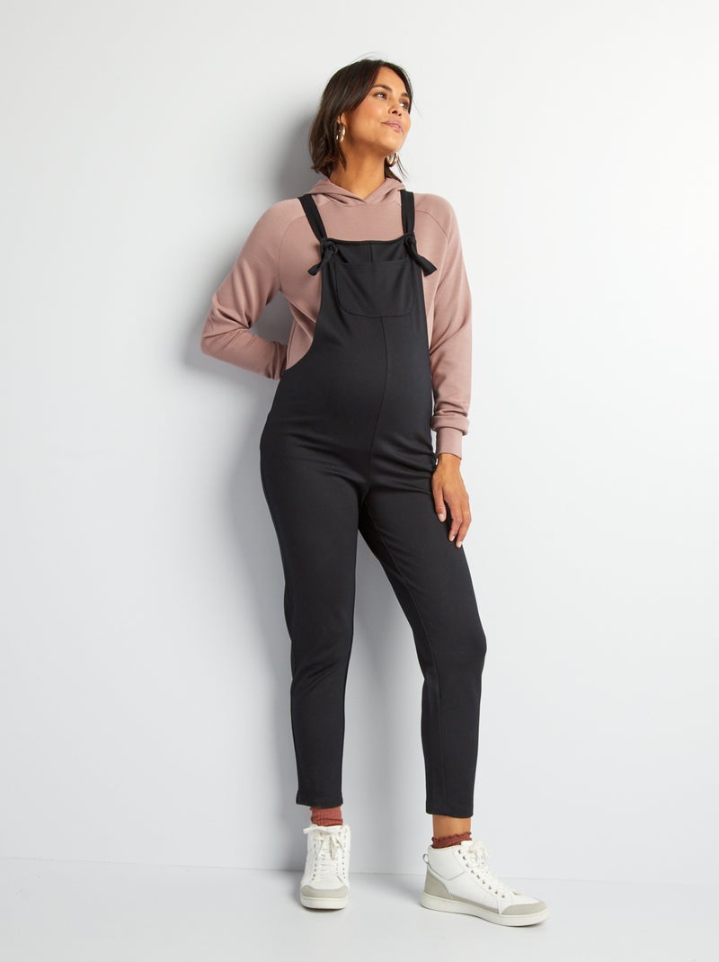 Peto premamá liso con tirantes anudados negro - Kiabi