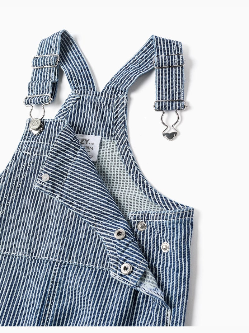 Peto vaquero a rayas con bolsillos Azul Azul - Kiabi