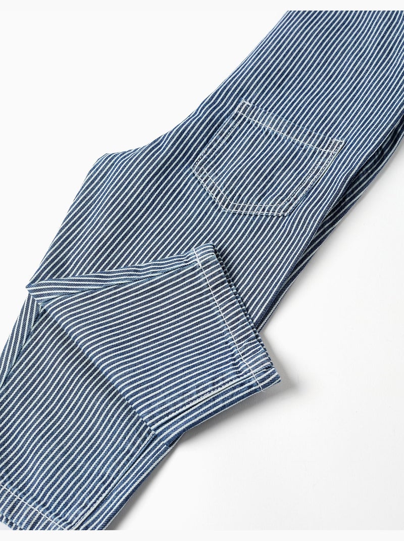 Peto vaquero a rayas con bolsillos Azul Azul - Kiabi