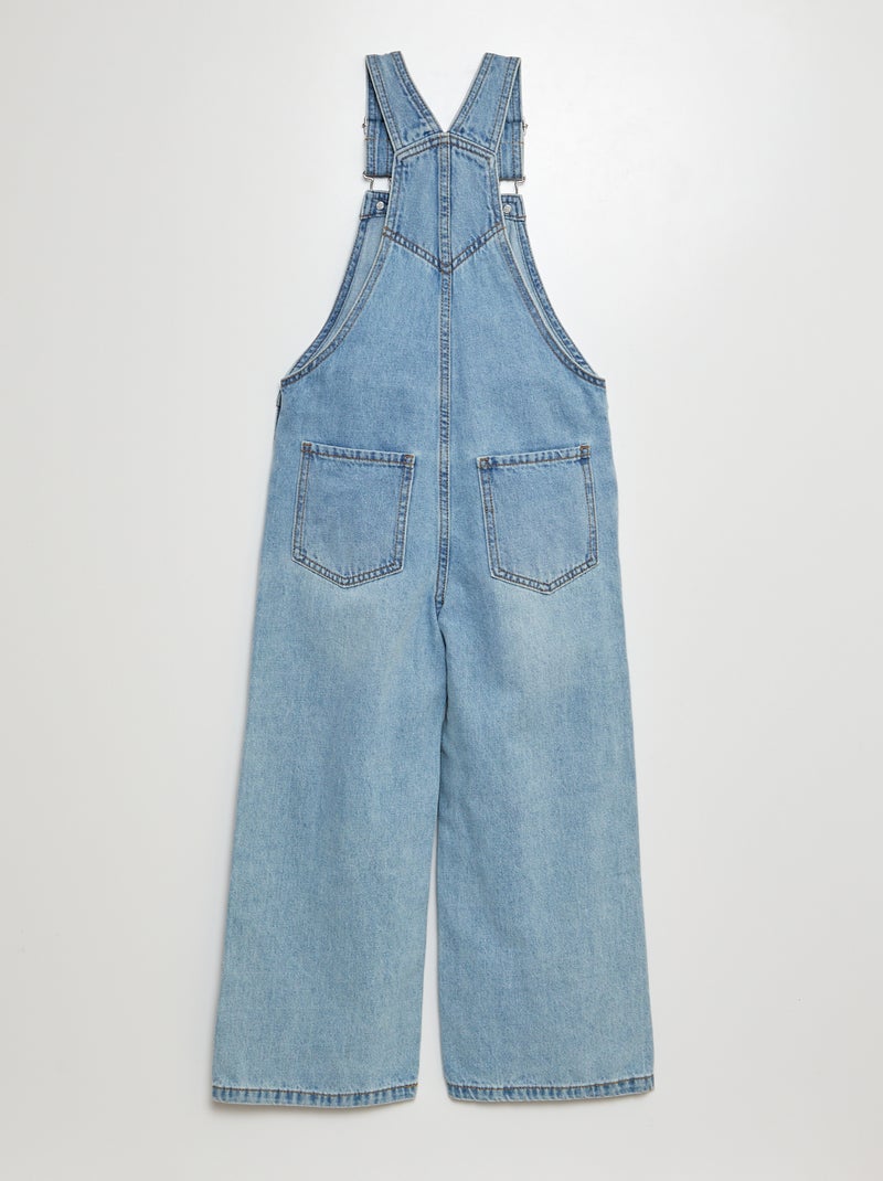 Peto vaquero con bolsillo con forma de corazón AZUL - Kiabi