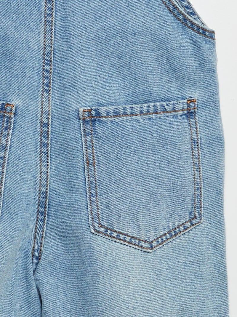 Peto vaquero con bolsillo con forma de corazón AZUL - Kiabi