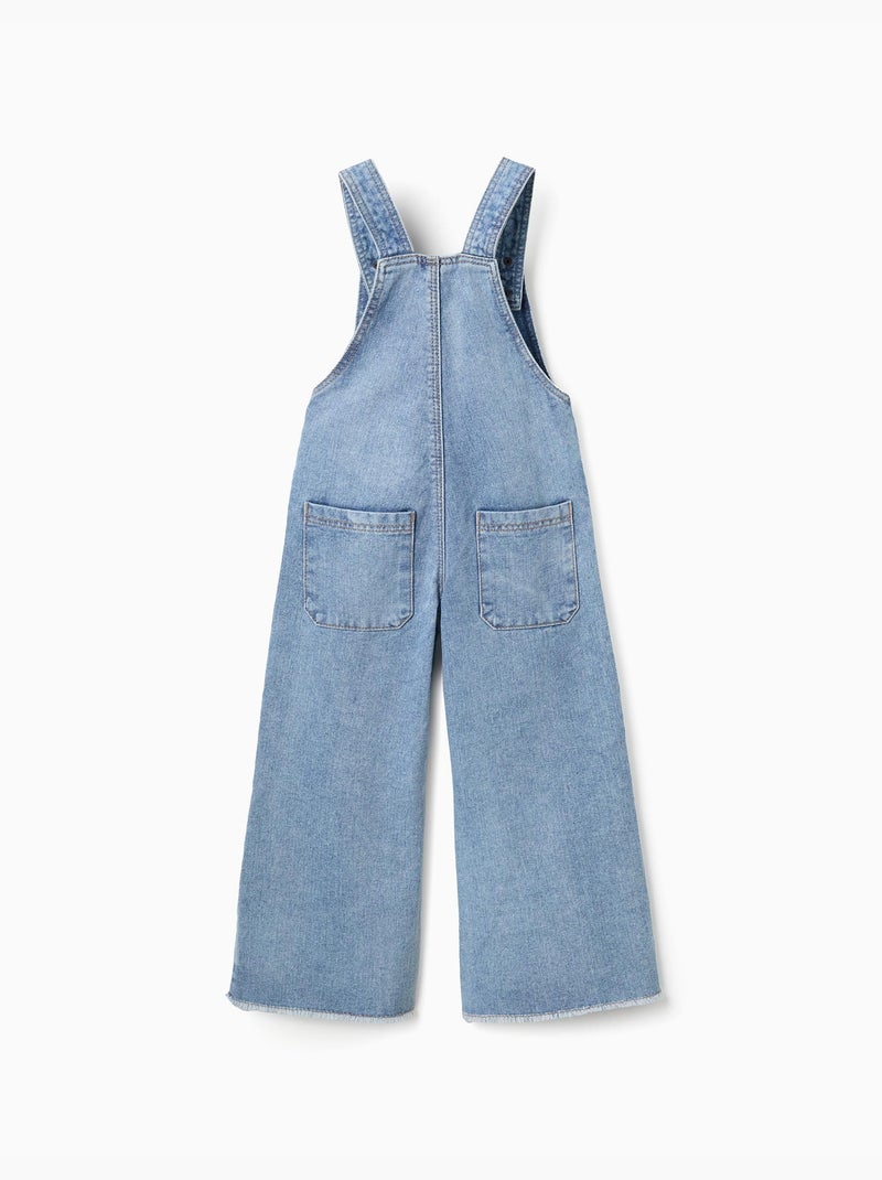 Peto vaquero con dobladillo deshilachado Azul Azul - Kiabi