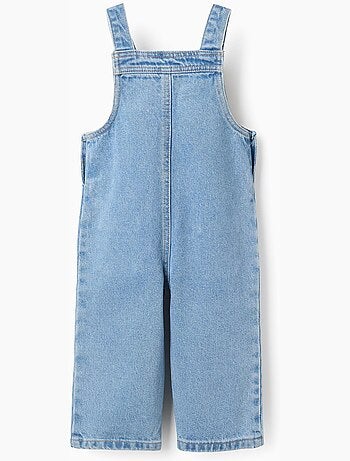 Peto vaquero de pierna ancha con bolsillos