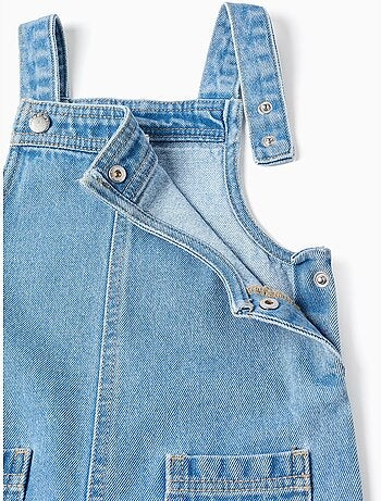 Peto vaquero de pierna ancha con bolsillos