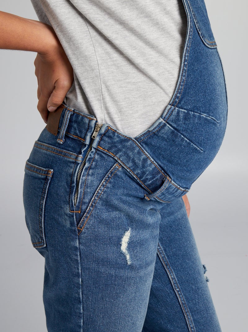 Monos Peto Embarazada Kiabi Peto Vaquero Elástico De Premamá AZUL