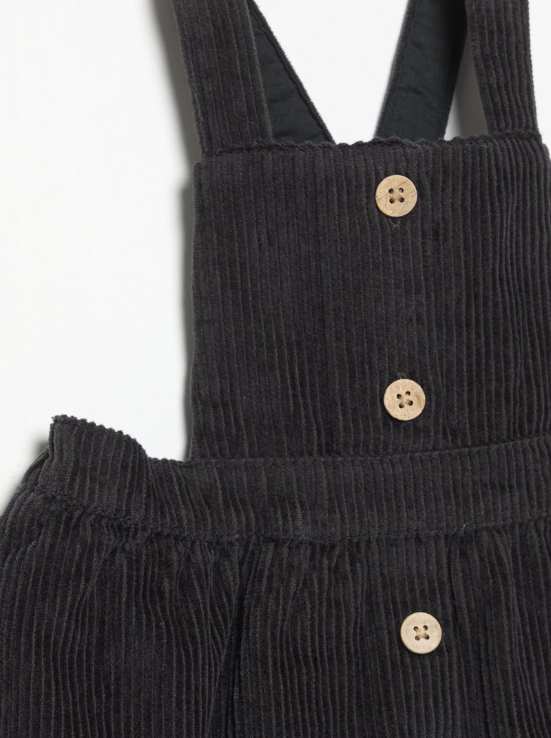Peto vestido de pana Negro - Kiabi