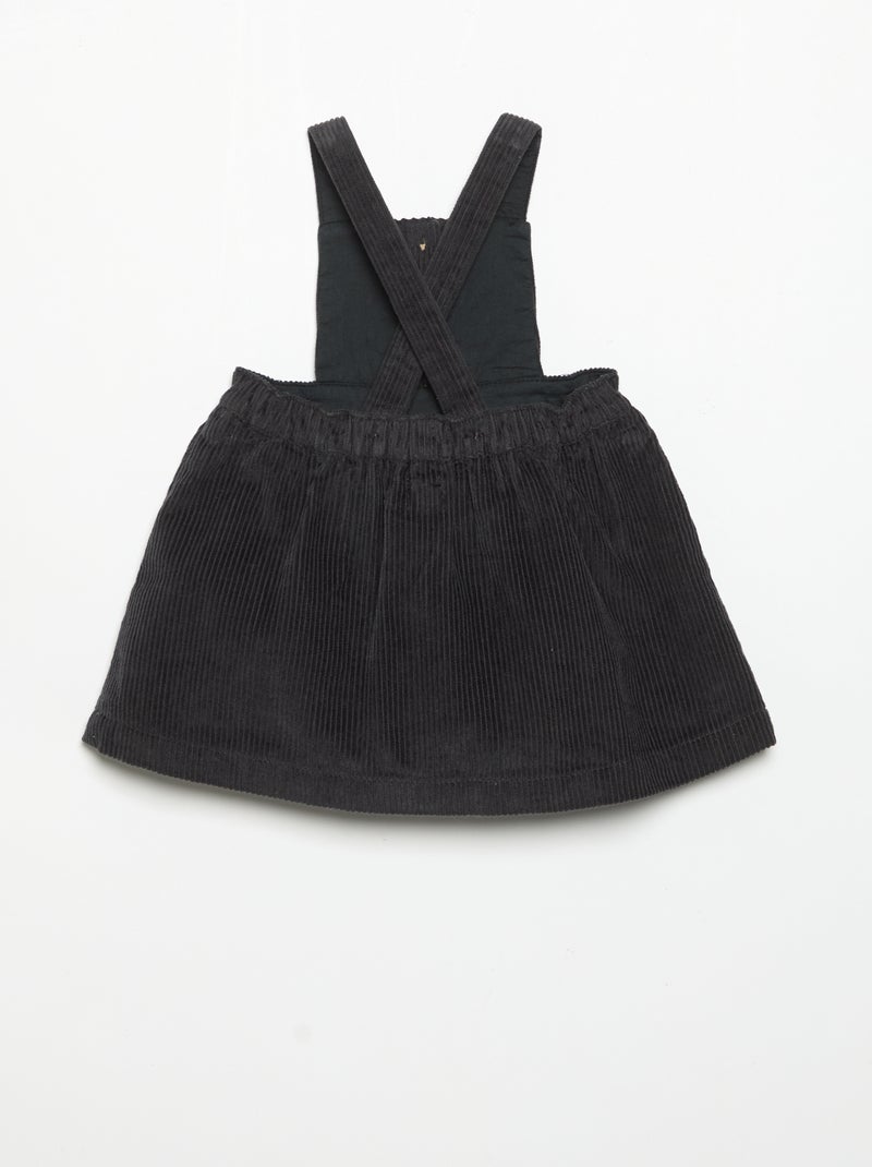 Peto vestido de pana Negro - Kiabi