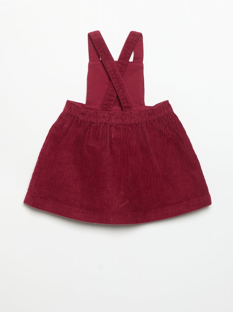 Peto vestido de pana Rojo - Kiabi