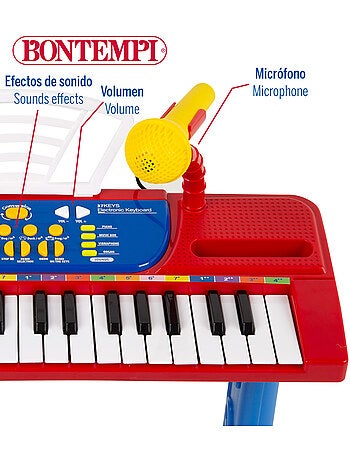 Piano infantil c/micrófono y taburete bontempi