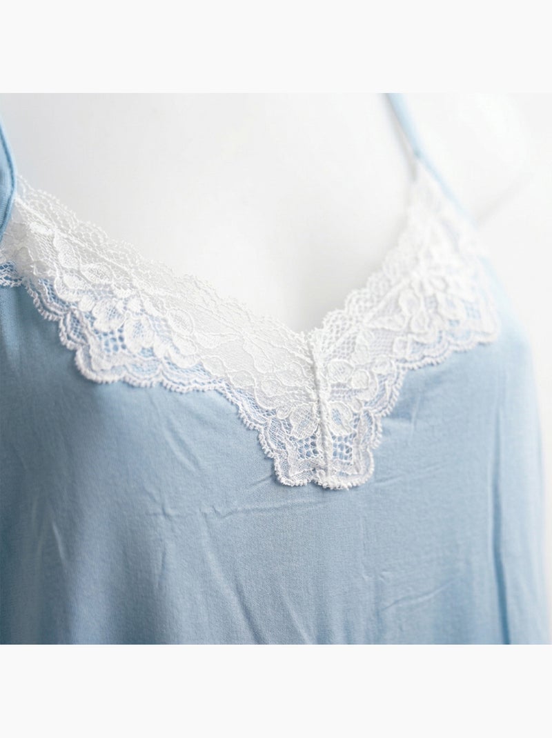 Picardias y kimono mujer 2 piezas viscosa encaje floral cinturón ozabi Azul - Kiabi