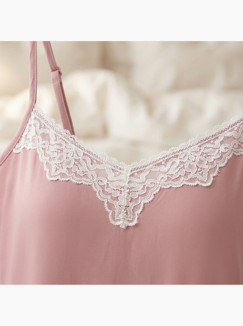 Picardias y kimono mujer 2 piezas viscosa encaje floral cinturón ozabi Rosa - Kiabi