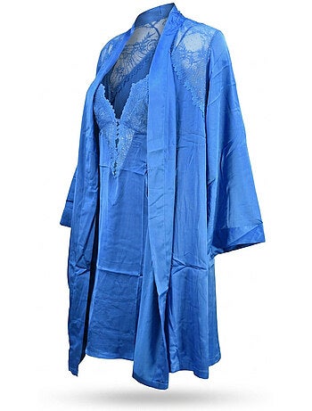 Picardias y kimono mujer satén efecto seda encaje lentejuelas ozabi