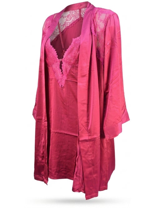 Picardias y kimono mujer satén efecto seda encaje lentejuelas ozabi - Kiabi Picardias y kimono mujer satén efecto seda encaje lentejuelas ozabi - Kiabi