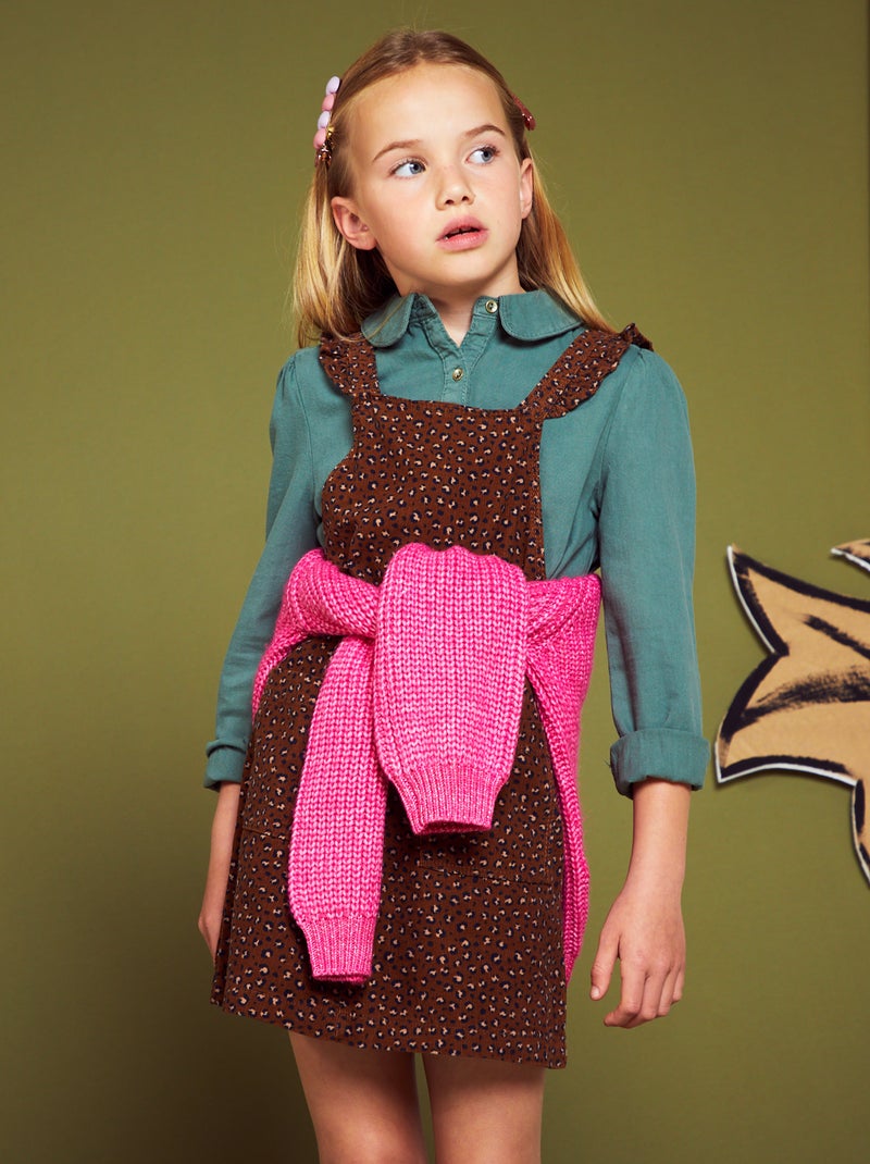 Pichi de leopardo de pana MARRON - Kiabi