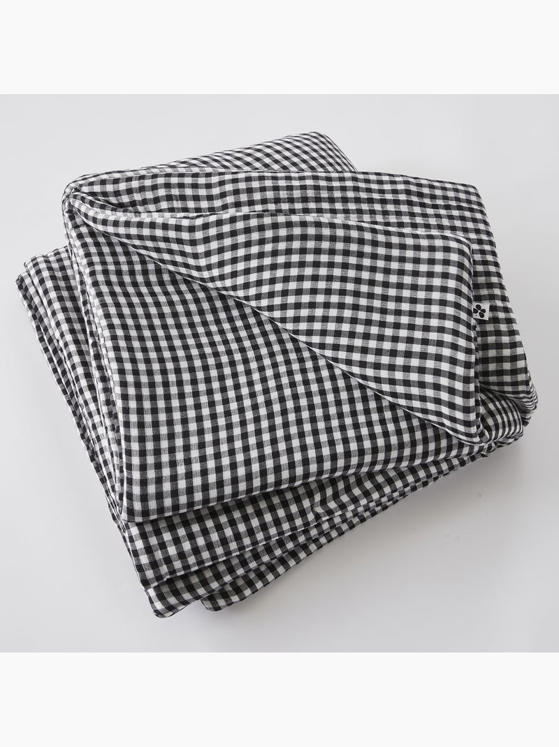 Pie de cama - gasa de algodón tejida - cuadros vichy - vickie Negro - Kiabi
