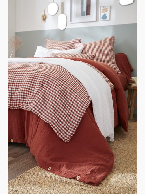 Pie de cama - gasa de algodón tejida - cuadros vichy - vickie - Kiabi Pie de cama - gasa de algodón tejida - cuadros vichy - vickie - Kiabi