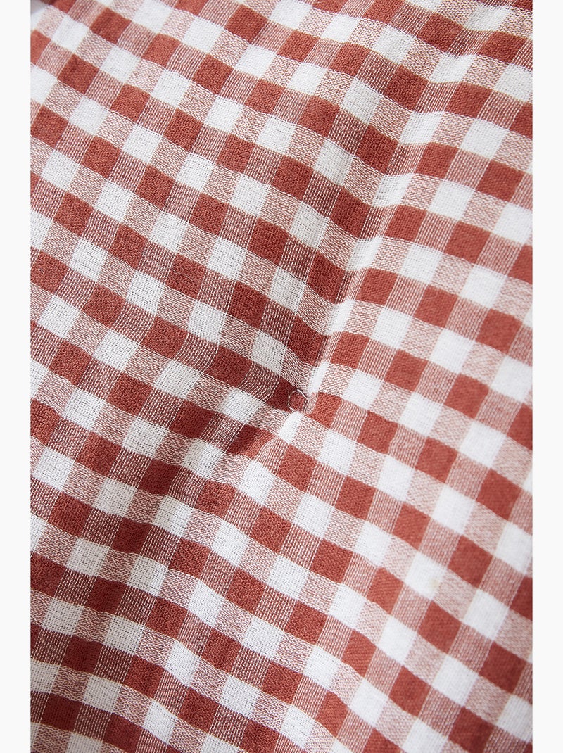 Pie de cama - gasa de algodón tejida - cuadros vichy - vickie Terracota - Kiabi
