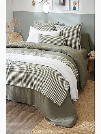 Pie de cama - gasa de algodón tejida - cuadros vichy - vickie