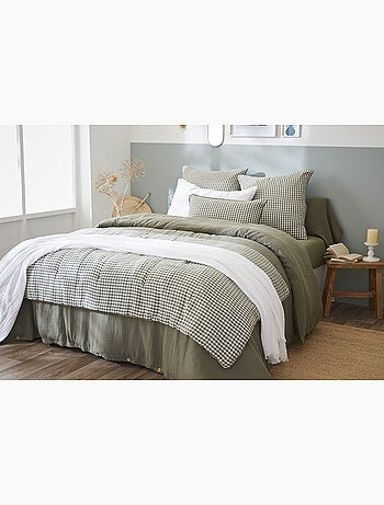Pie de cama - gasa de algodón tejida - cuadros vichy - vickie