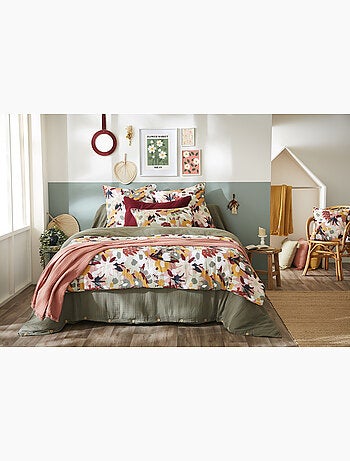 Pie de cama 90 x 200 cm – gasa de algodón estampada léane