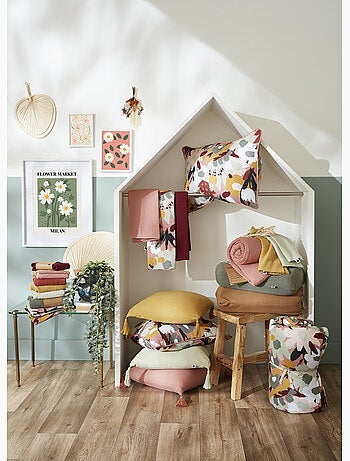 Pie de cama 90 x 200 cm – gasa de algodón estampada léane