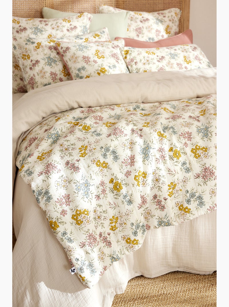 Pie de cama doble gasa de algodón acolchado ava Amarillo - Kiabi