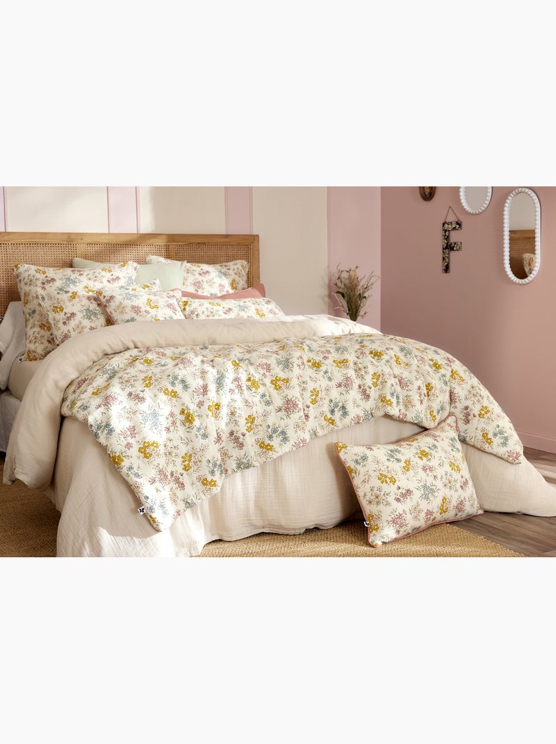 Pie de cama doble gasa de algodón acolchado ava Amarillo - Kiabi
