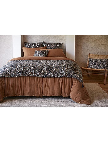 Pie de cama – doble gasa de algodón estampada – capucine minuit