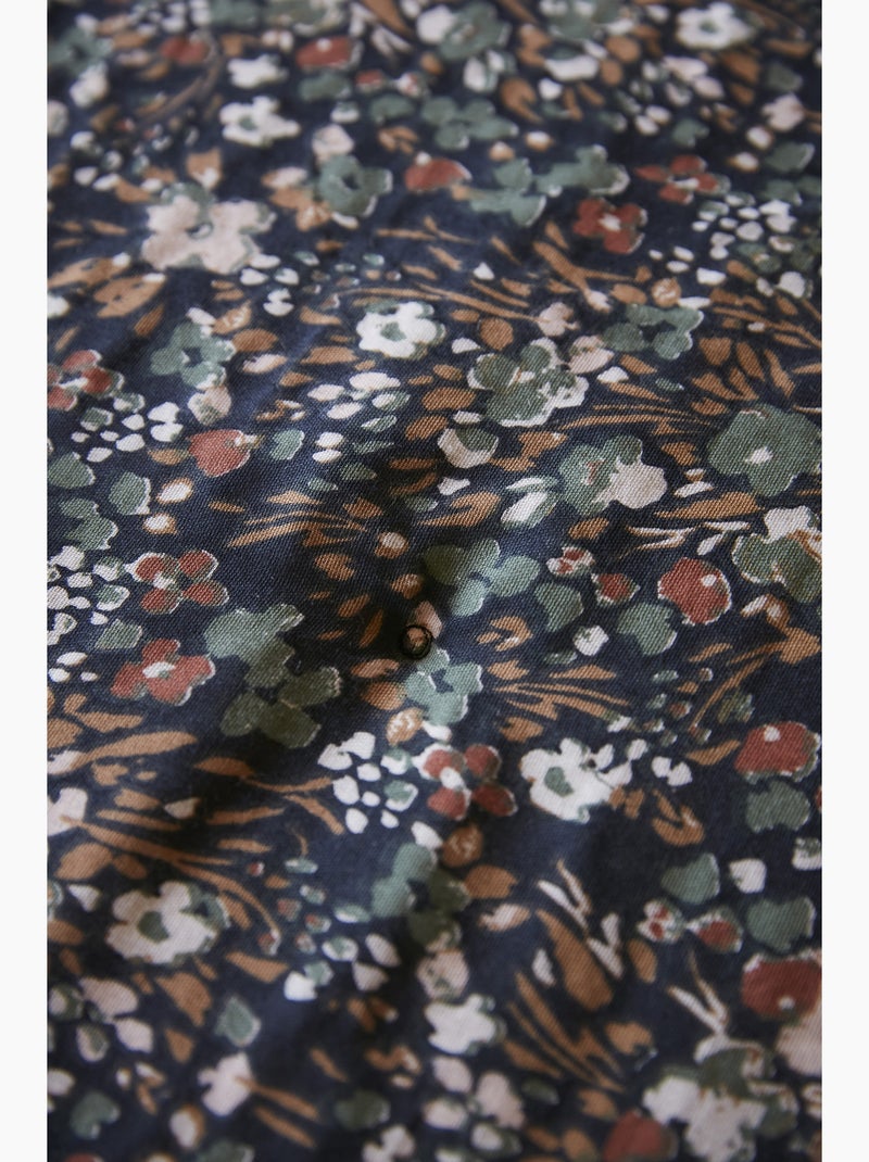 Pie de cama – doble gasa de algodón estampada – capucine minuit Azul oscuro - Kiabi