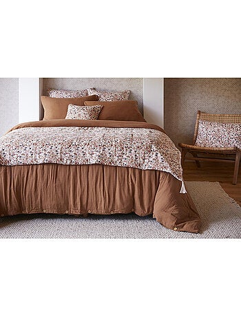 Pie de cama – doble gasa de algodón estampada – capucine minuit