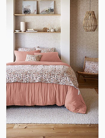 Pie de cama – doble gasa de algodón estampada – capucine minuit