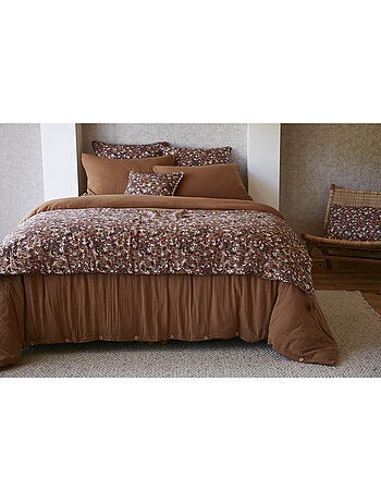 Pie de cama – doble gasa de algodón estampada – capucine minuit