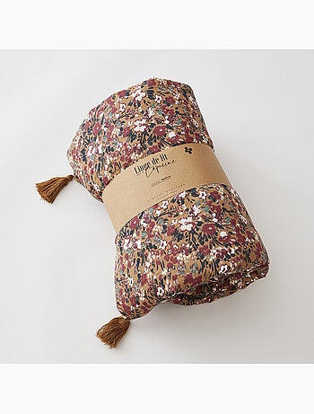Pie de cama – doble gasa de algodón estampada – capucine minuit