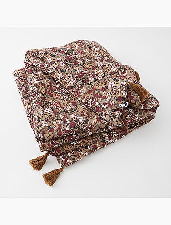 Pie de cama – doble gasa de algodón estampada – capucine minuit