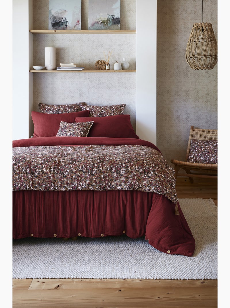 Pie de cama – doble gasa de algodón estampada – capucine minuit Camel - Kiabi